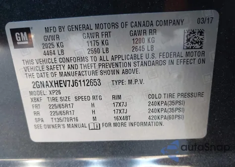 2018 Chevrolet Equinox Ls из США, поврежденный, VIN 2GNAXHEV7J6112653